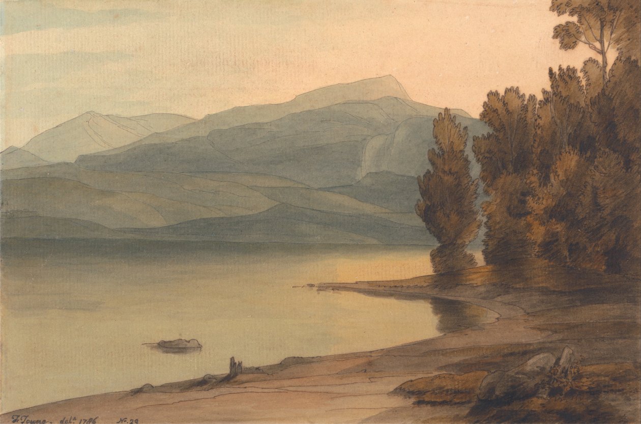 Windermere au coucher du soleil - Francis Towne