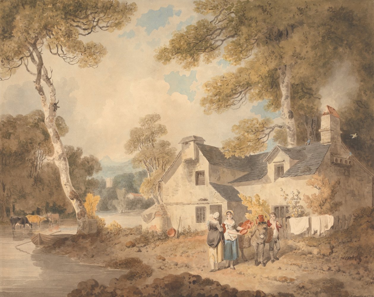Potier itinérant devant un cottage - Francis Wheatley