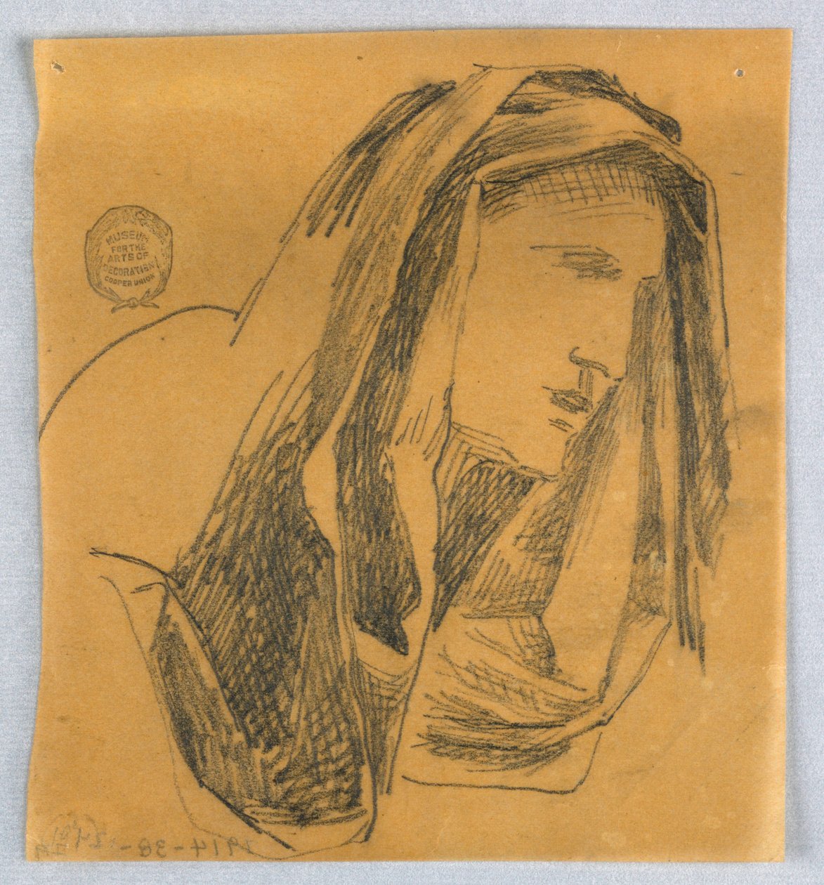 Esquisse de tête de femme - Francis Augustus Lathrop