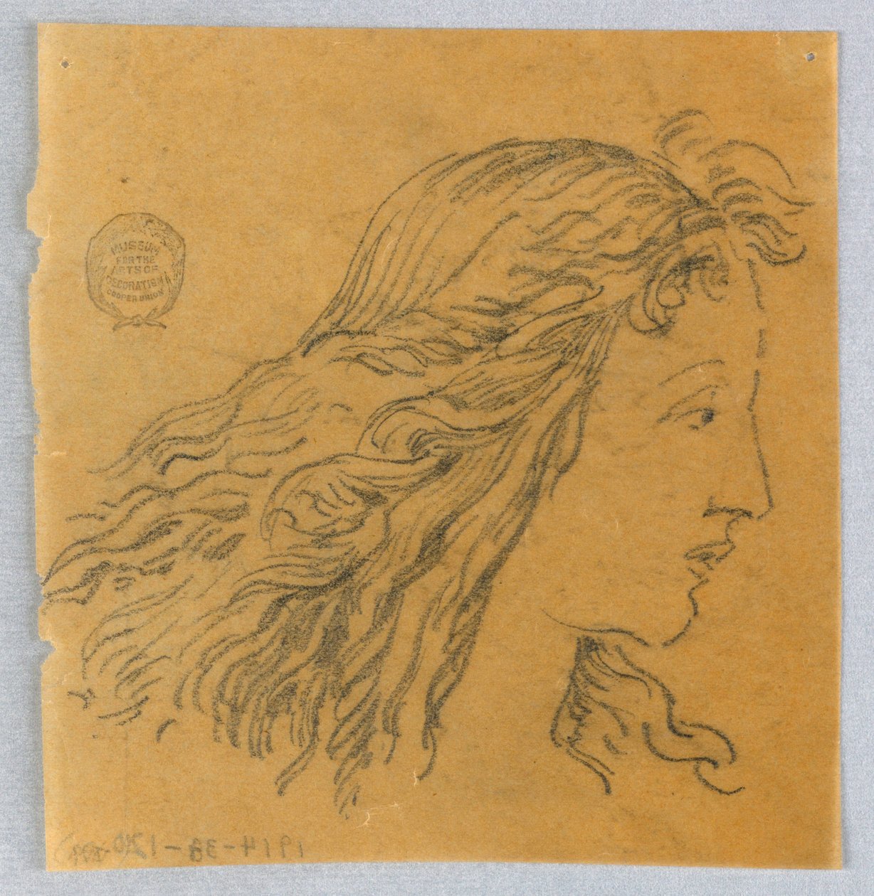 Esquisse de tête de femme de profil - Francis Augustus Lathrop