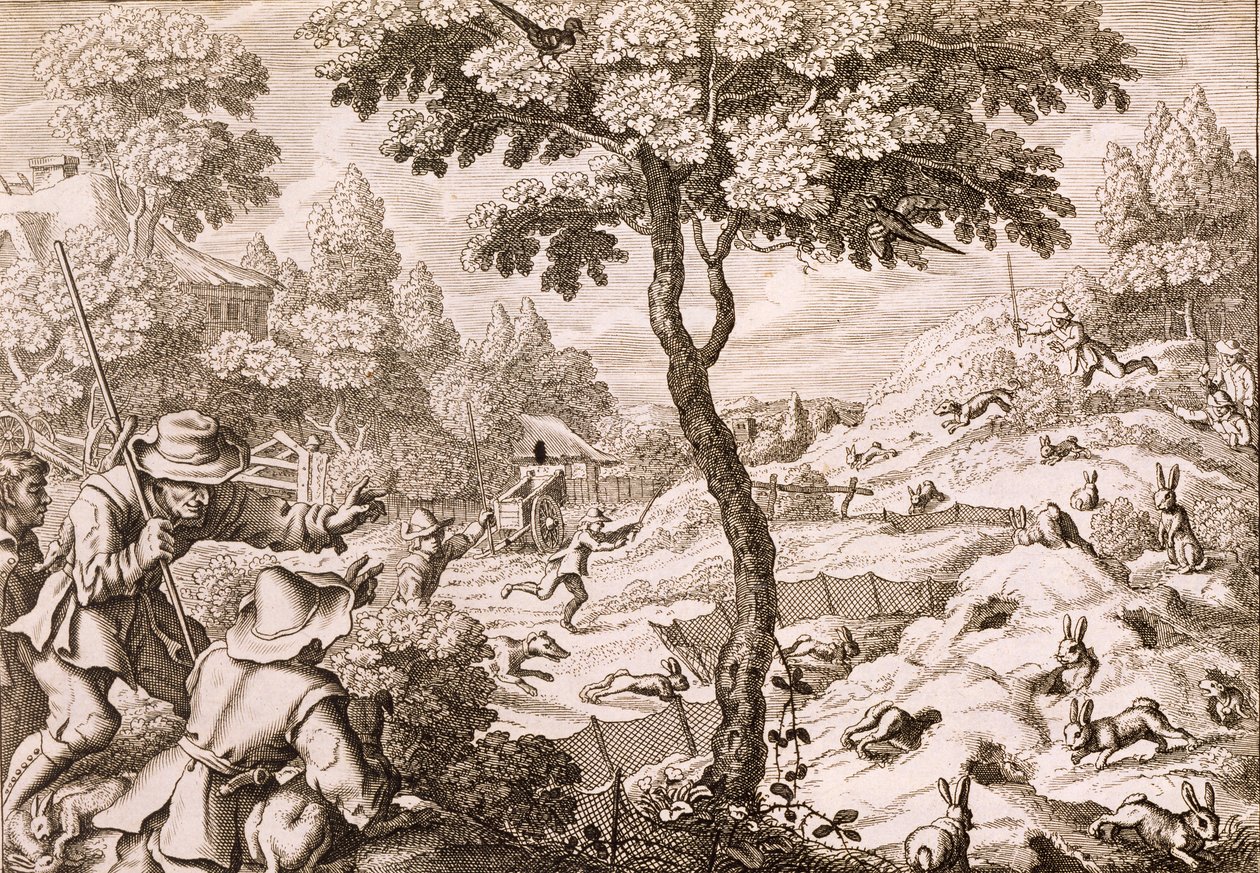 Attrape-nigaud, gravé par Wenceslaus Hollar, 1671 - Francis Barlow