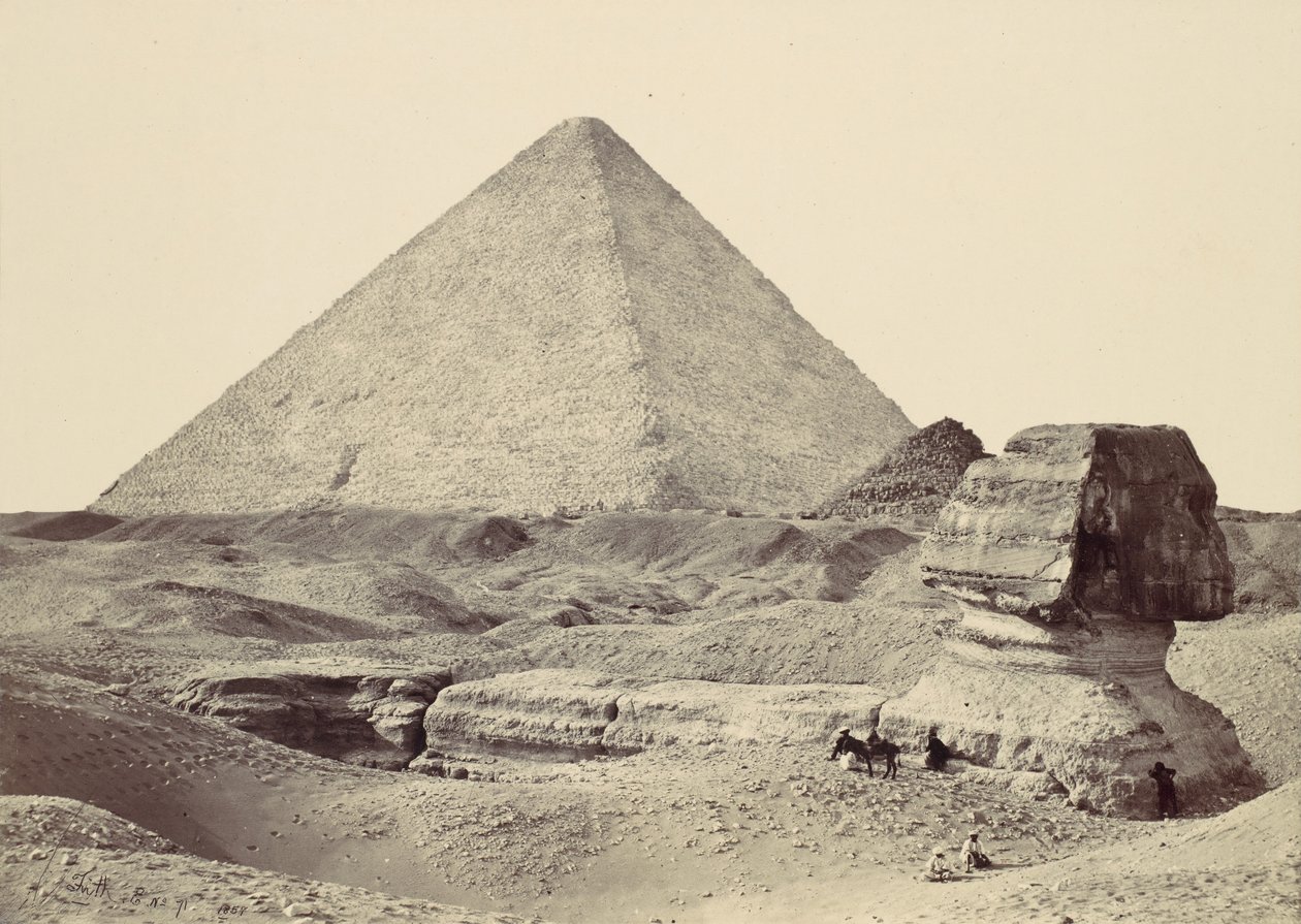 Le Sphinx et la Grande Pyramide, Gizeh, 1857 - Francis Frith
