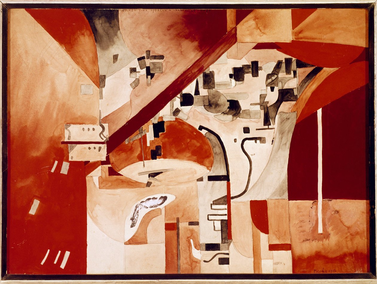 Vue de New-York tête en bas (Aquarelle) - Francis Picabia