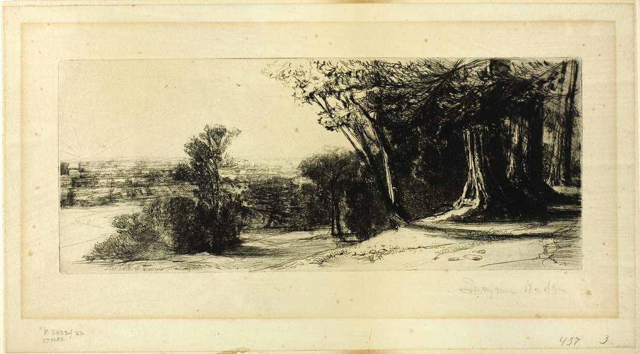 Tôt le matin, parc de Richmond - Francis Seymour Haden