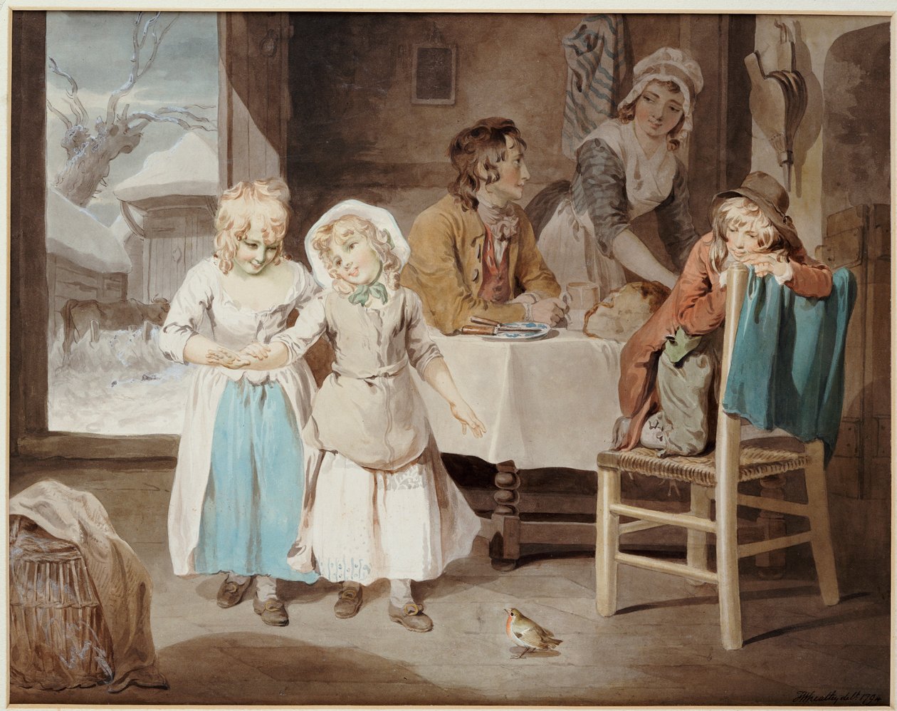 Le rouge-gorge apprivoisé, 1794 - Francis Wheatley