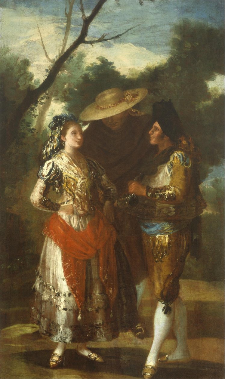Une Maja avec deux toreros - Francisco de Goya