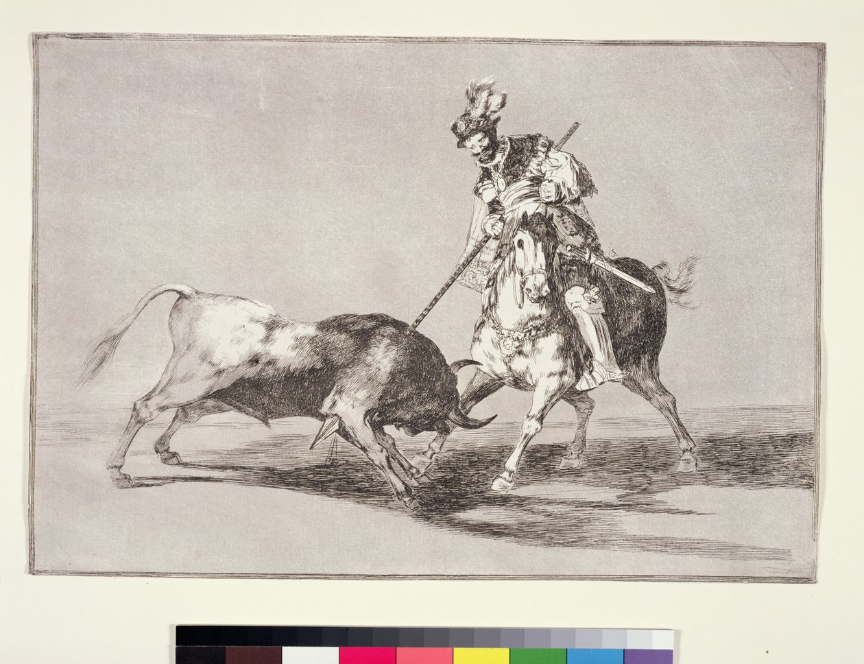 El Cid (c.1040-99) piquant un autre taureau, planche 11 de La Tauromaquia, 1816 - Francisco de Goya