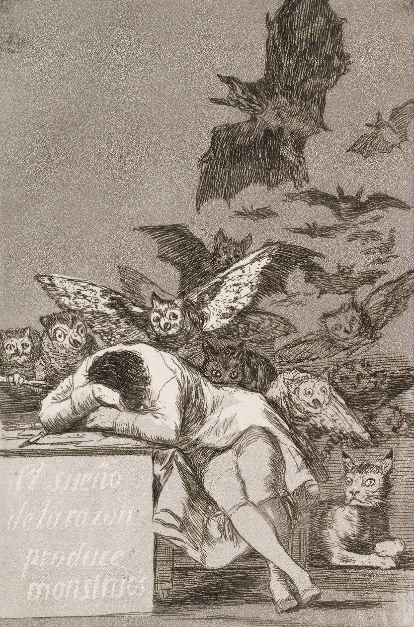Le sommeil de la raison engendre des monstres (No. 43), de Los Caprichos - Francisco de Goya