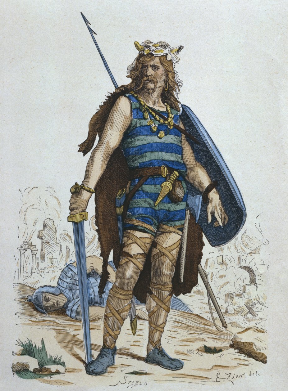 Guerrier franc au 5ème siècle, illustration de 