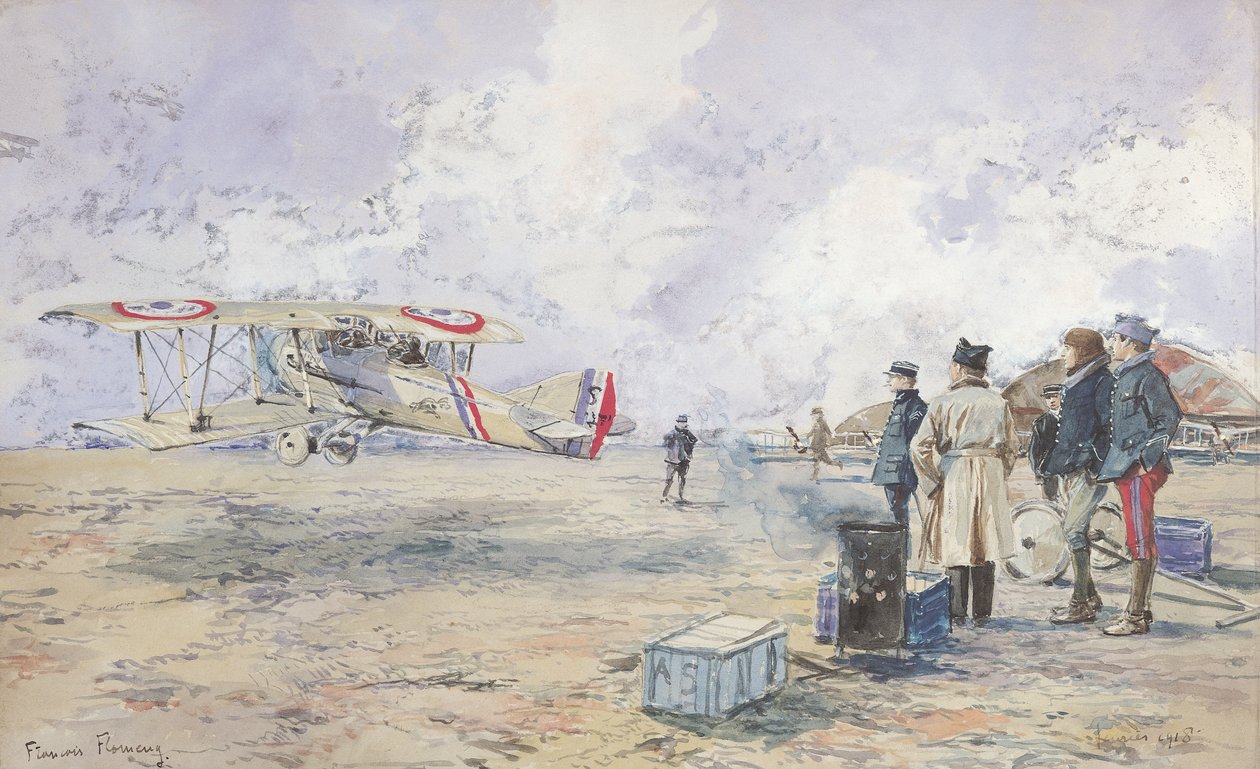 Un avion décollant, 1913 - Francois Flameng