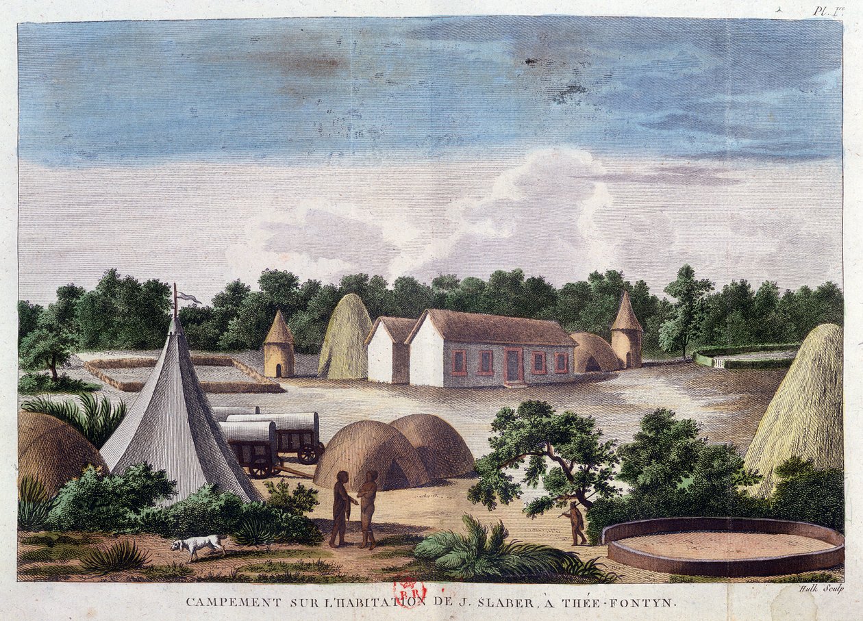 Campement sur le terrain de J. Slaber à Thee-Fontyn, de 