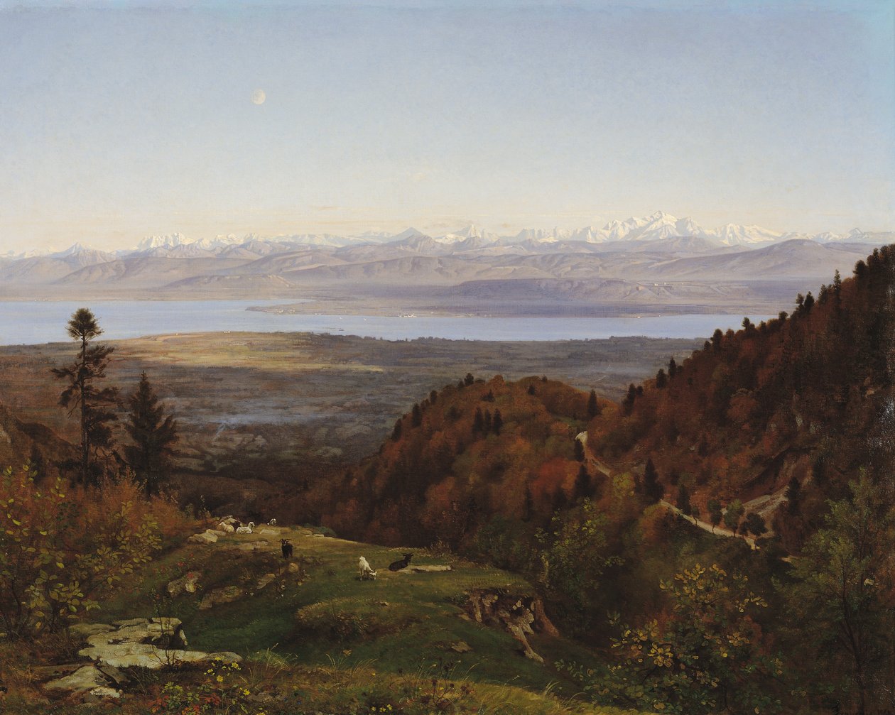 Mont-Blanc vu de Saint-Cergues, 1869 - Francois Louis Francais