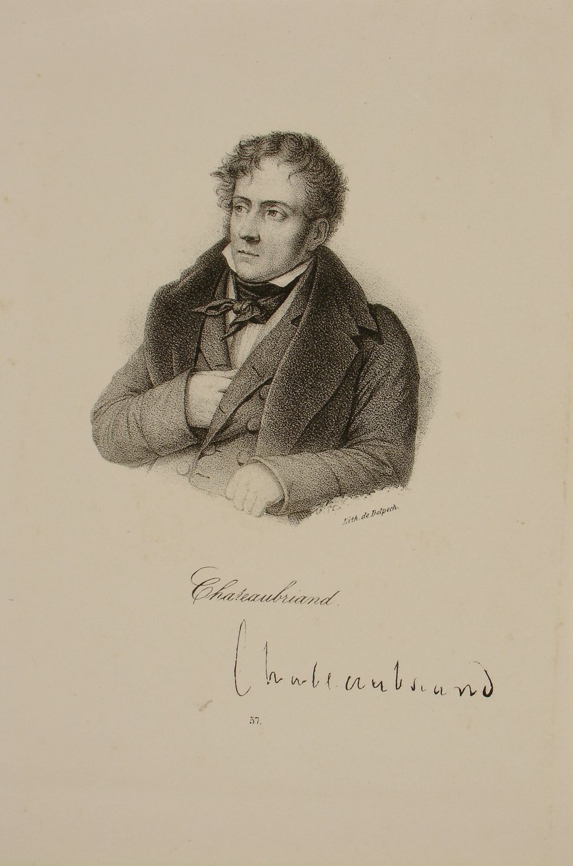Portrait de François René (1768-1848) Vicomte de Chateaubriand - Francois Seraphin Delpech