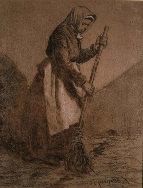 Femme balayant - François Bonvin