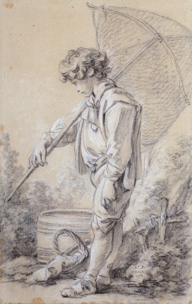 Un garçon tenant un filet - François Boucher