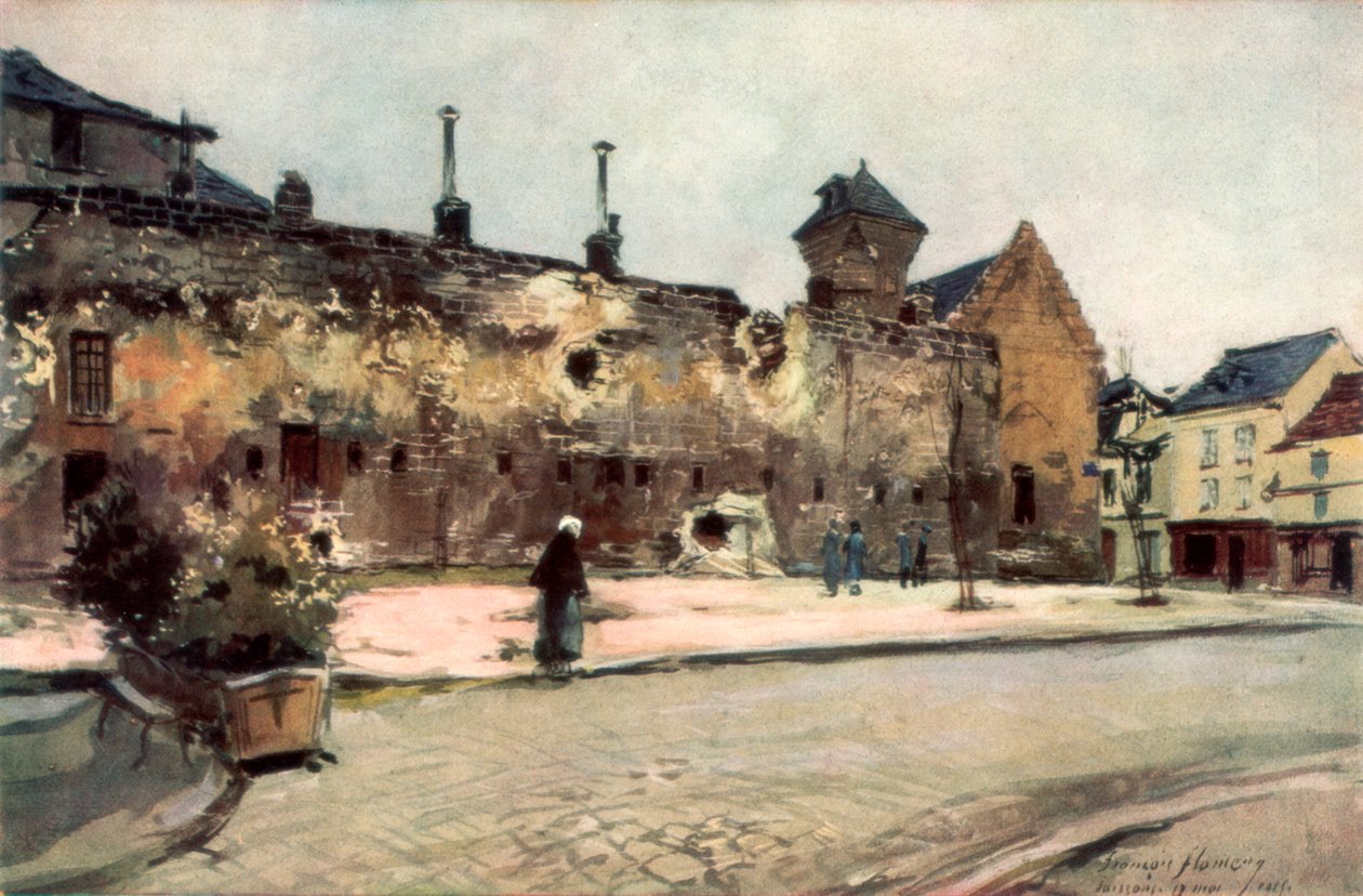 Les casernes de Soissons, France, 1915, 1926 - Francois Flameng
