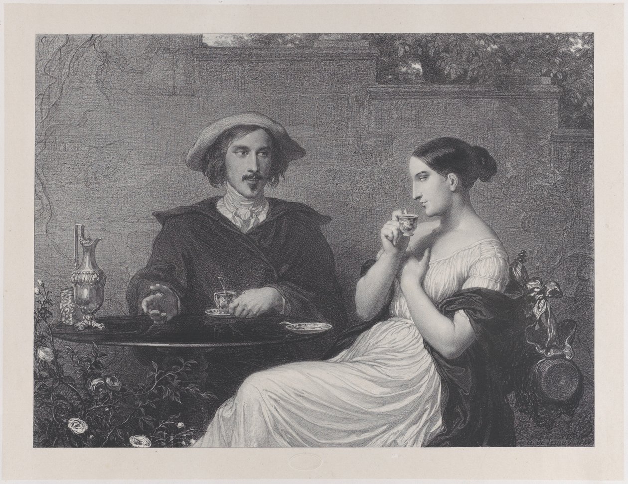 Le Café, 1840 - Francois Joseph Aime de Lemud