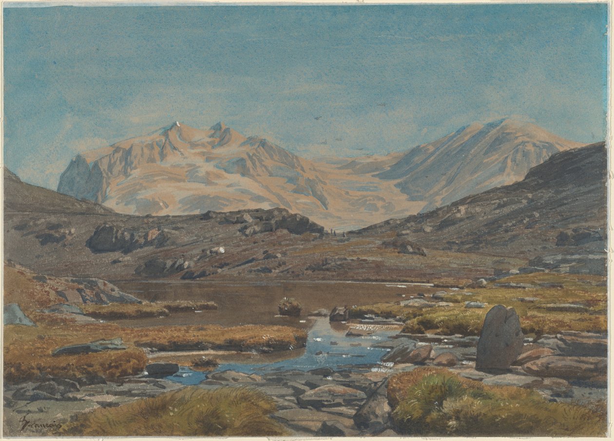 Paysage de montagne - Francois Louis Francais
