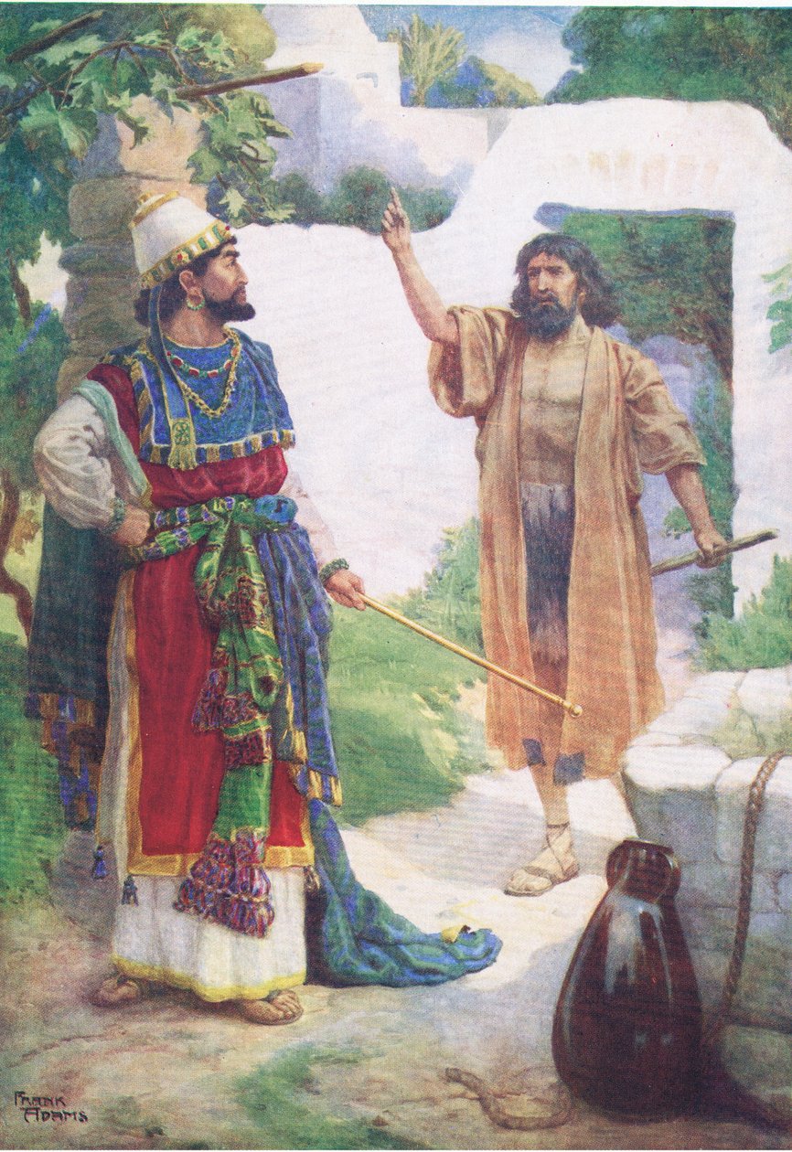 La vigne de Naboth, tiré de The Bible Picture Book publié par Thomas Nelson, vers 1950 - Frank Adams