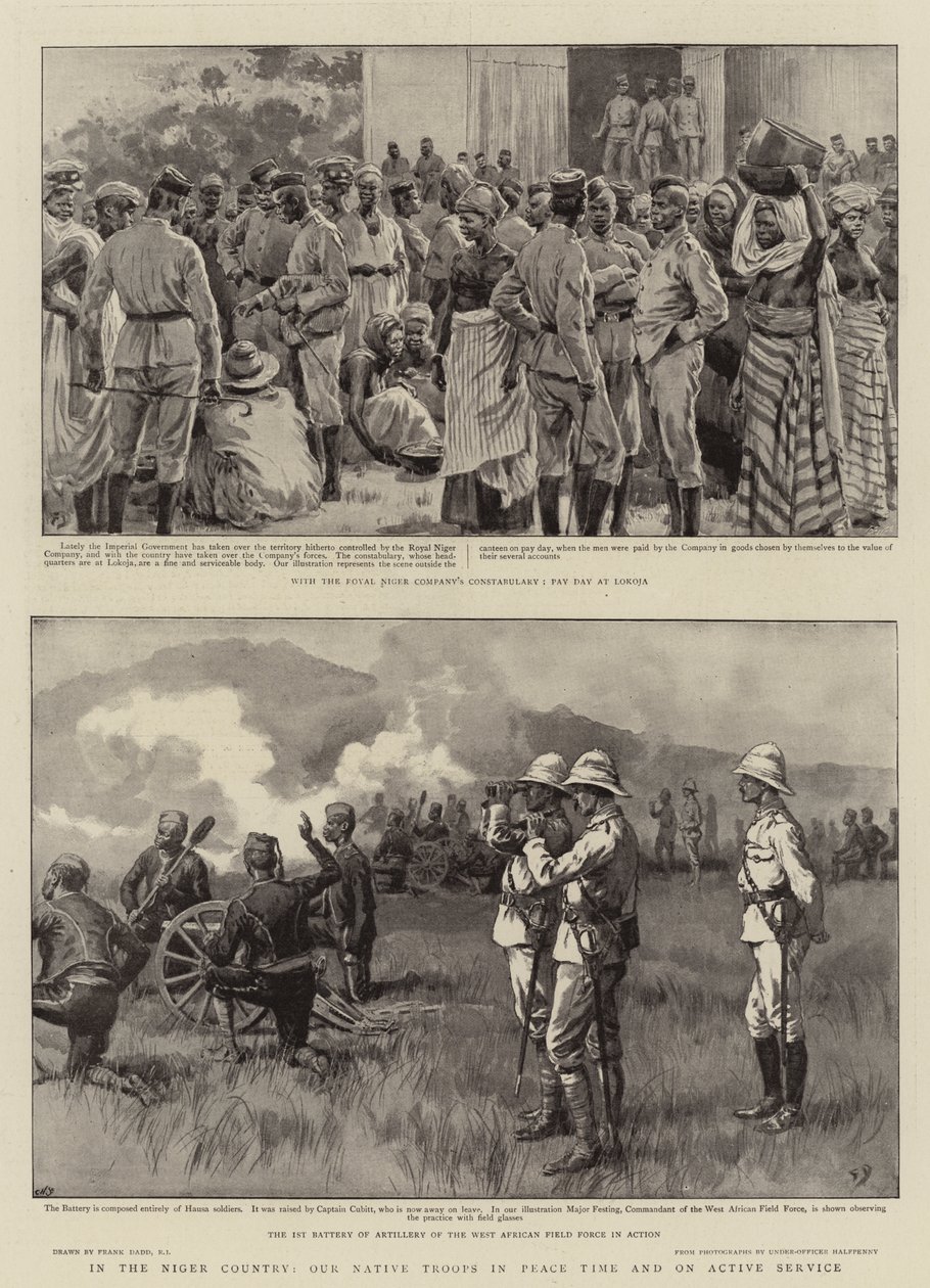 Dans le pays du Niger, nos troupes indigènes en temps de paix et en service actif - Frank Dadd