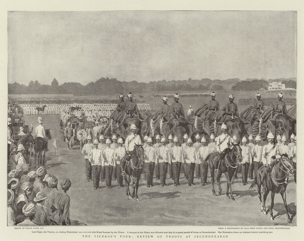 La tournée du vice-roi, revue des troupes à Secunderabad - Frank Dadd