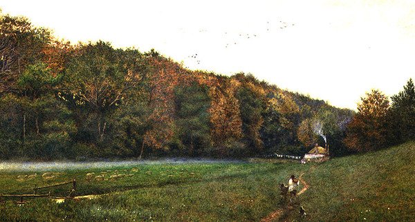 Crépuscule gris près d