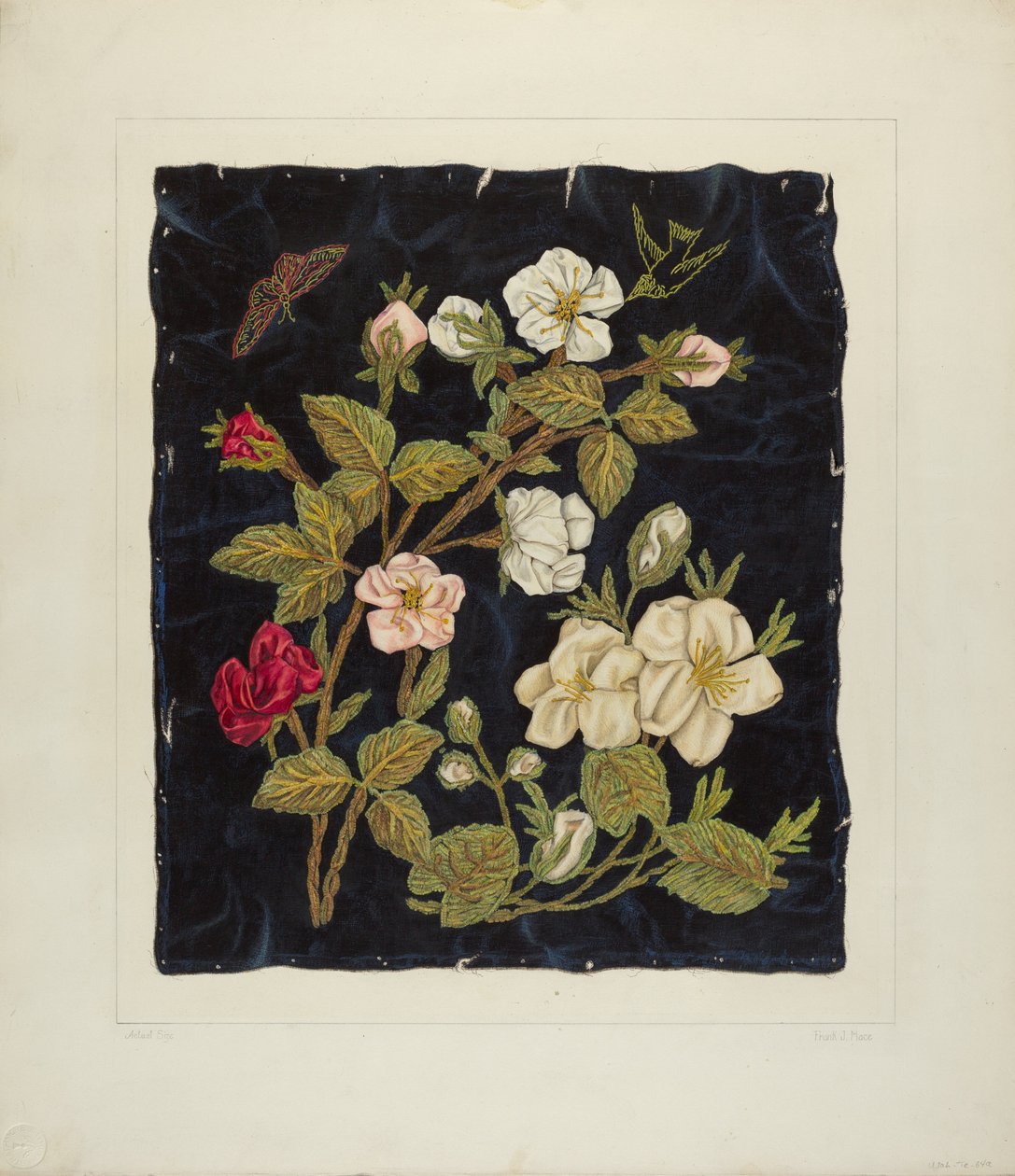 Fleurs faites à la main sur fond noir - Frank J. Mace