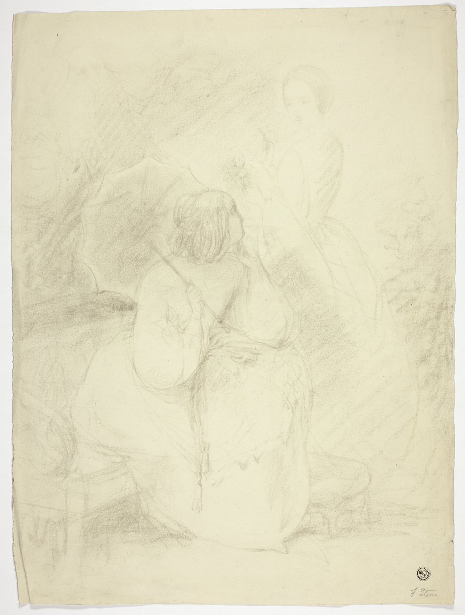 Deux femmes dans un parc - Frank Stone