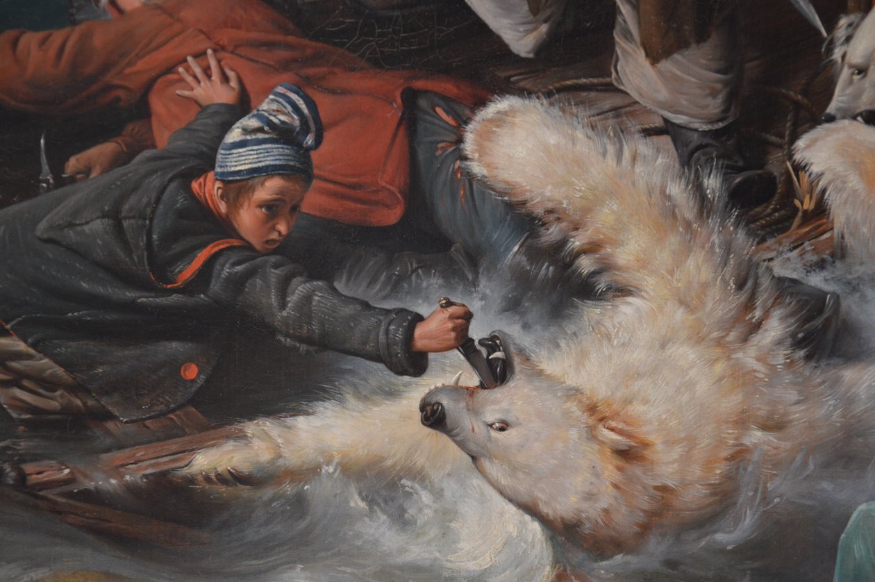 Lutte avec des ours polaires - François Auguste Biard