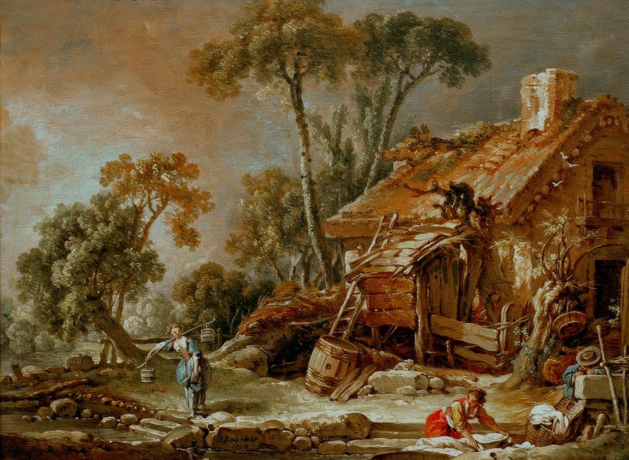 Paysage avec ferme - François Boucher