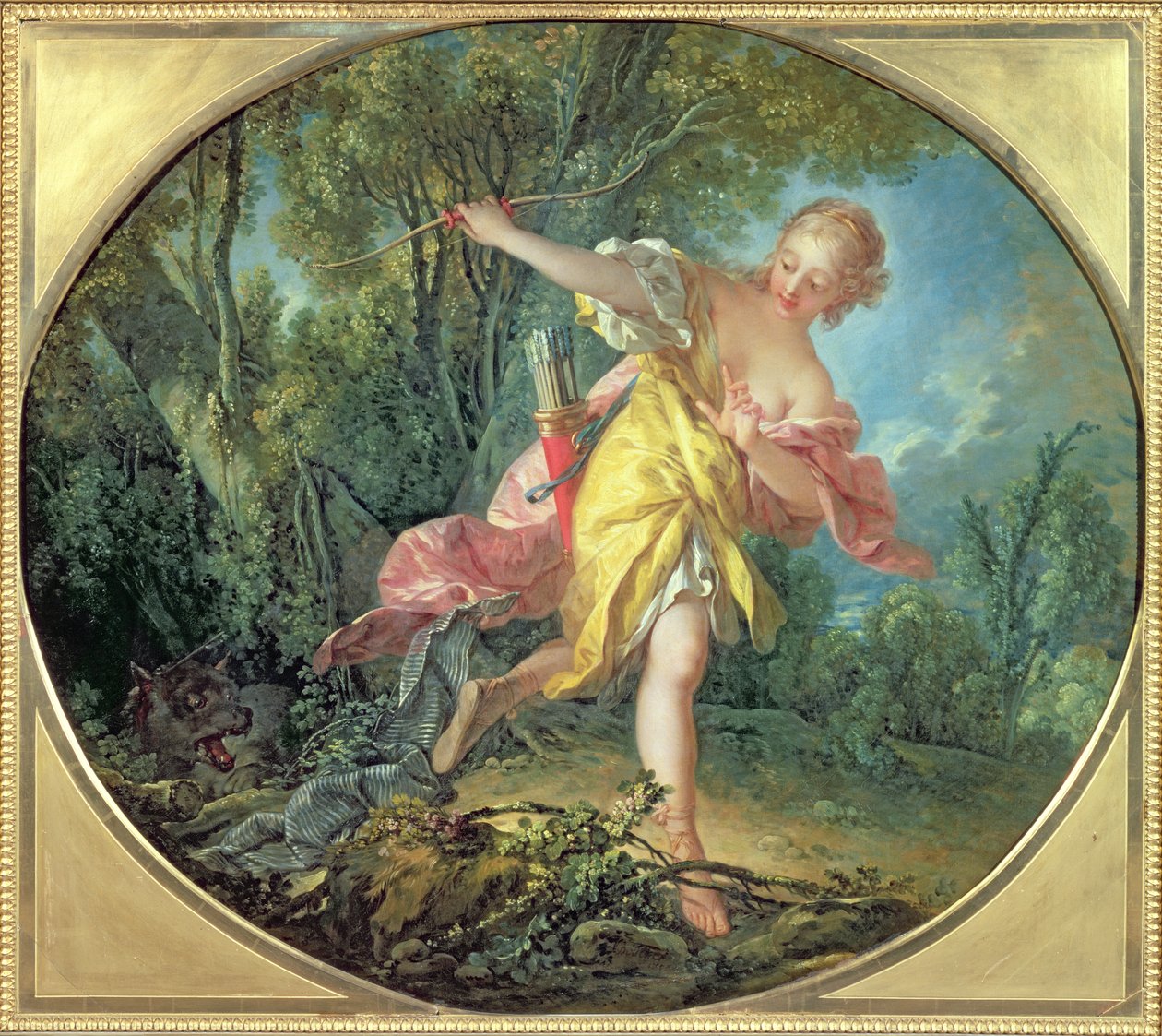 Rhéa Silvia fuyant le loup, 1756 - François Boucher