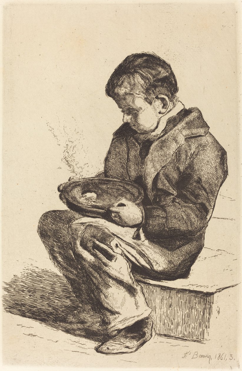 Enfant mangeant sa soupe - François Bonvin