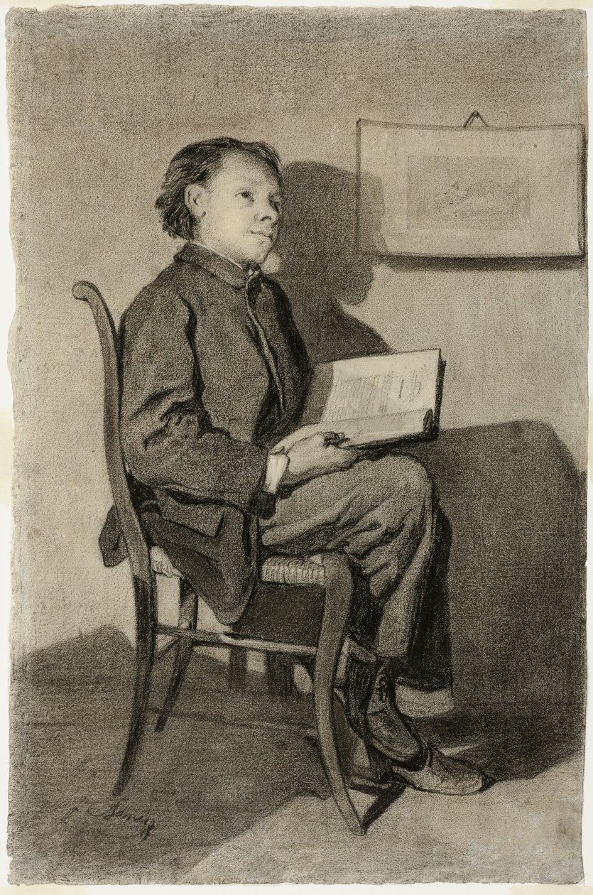 Jeune Garçon Lisant - François Bonvin