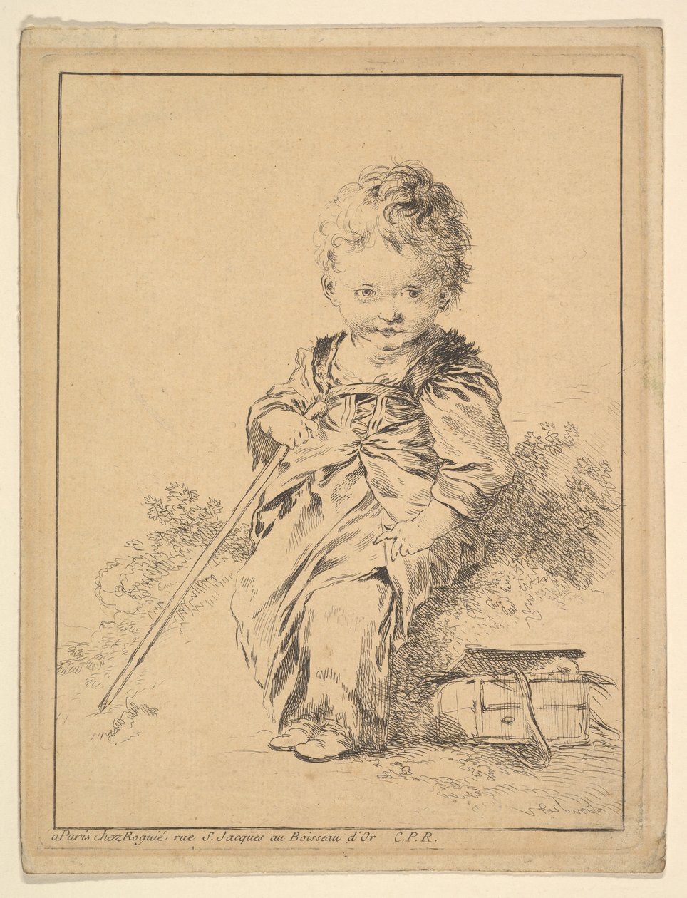 Enfant tenant un bâton - François Boucher