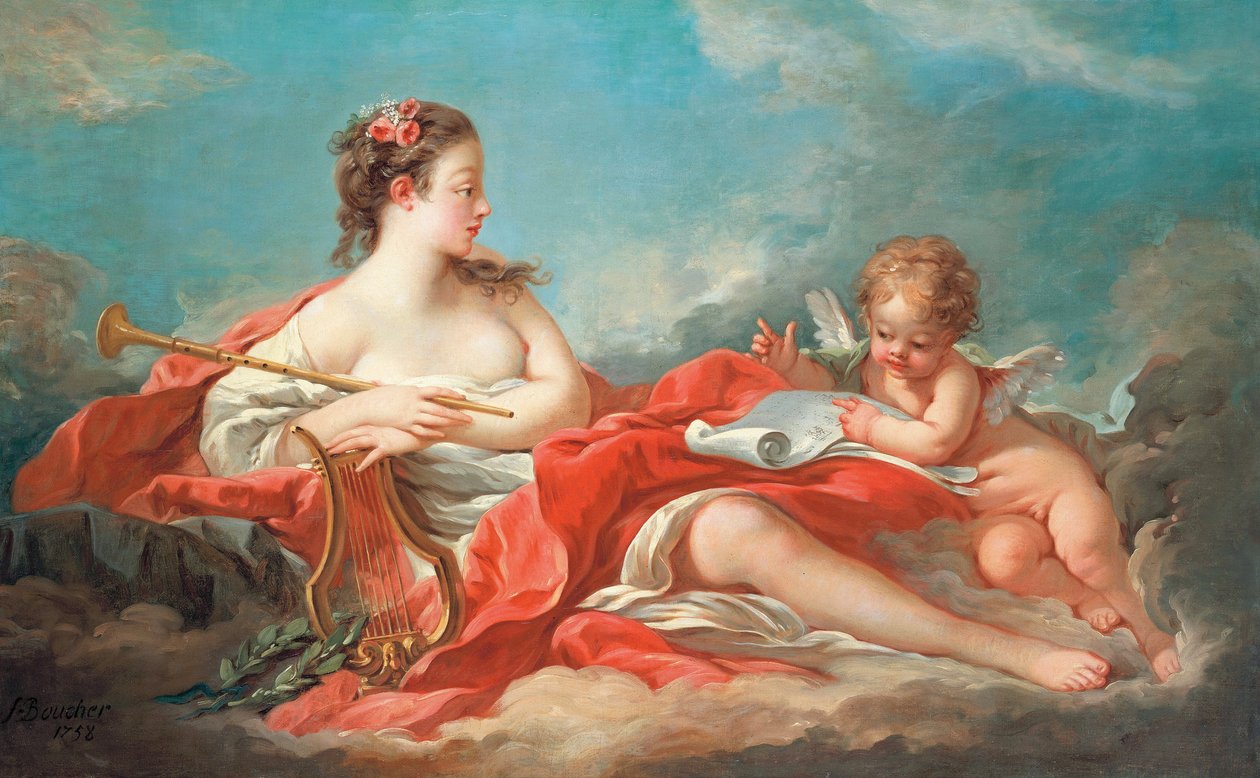 Érato, la muse de la poésie amoureuse - François Boucher