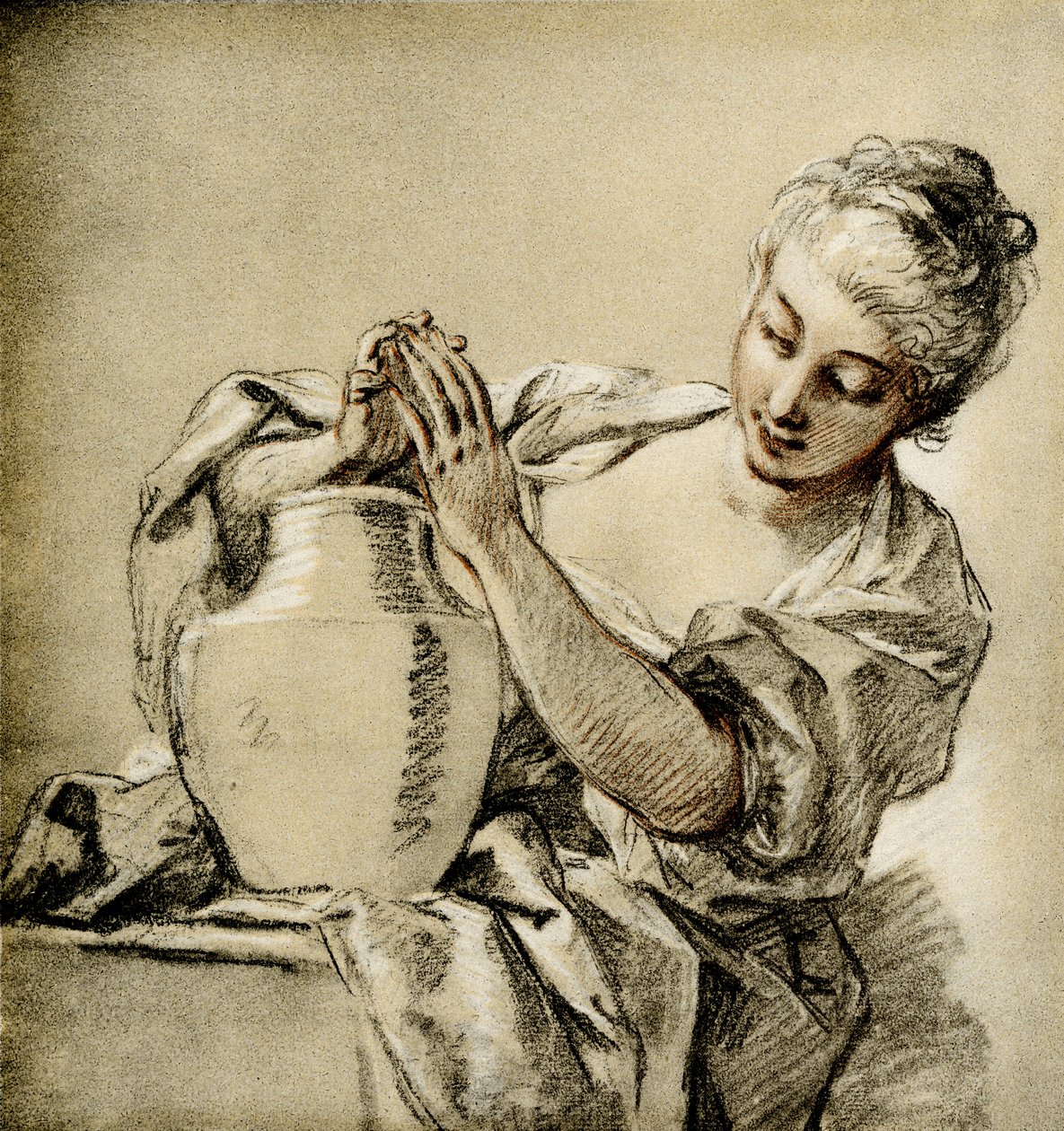 Fille à un puits - François Boucher