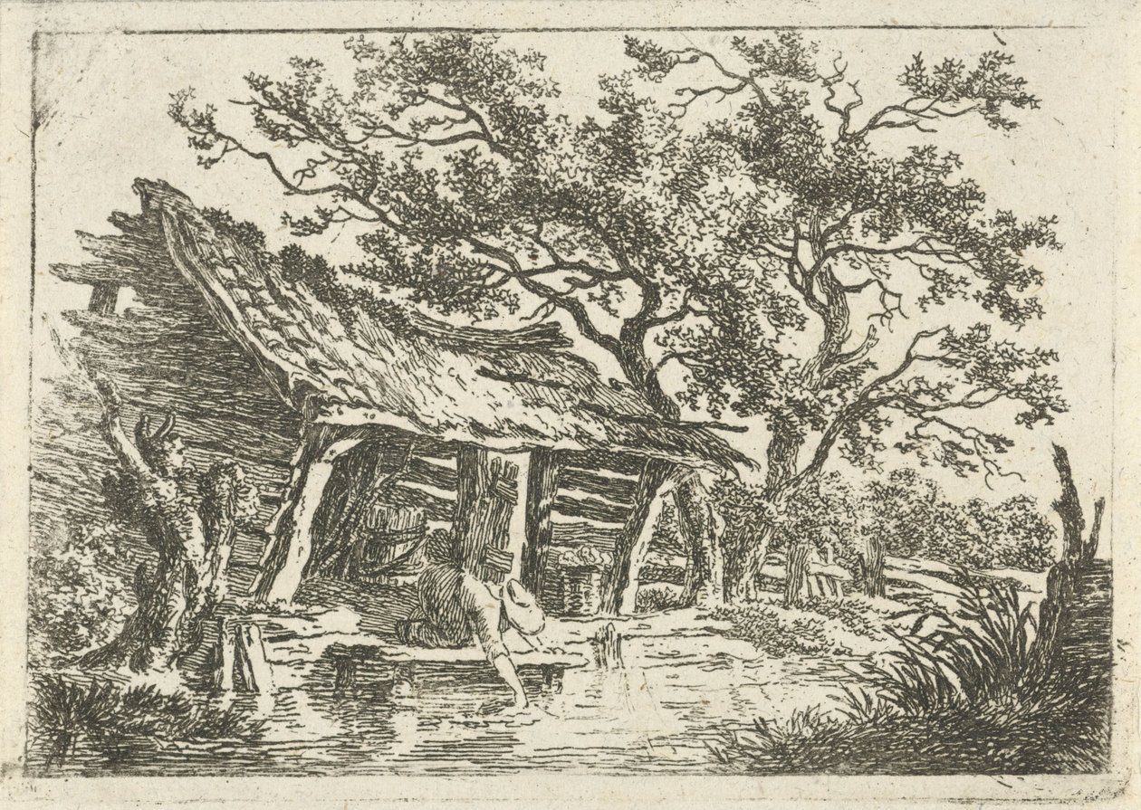 Paysage avec une grange - François Joseph Pfeiffer (II)