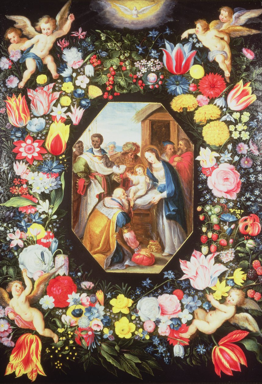 Adoration des Mages entourée d