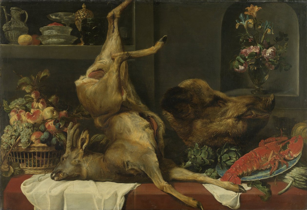 Nature morte avec grand gibier mort, fruits et fleurs - Frans Snyders or Snijders