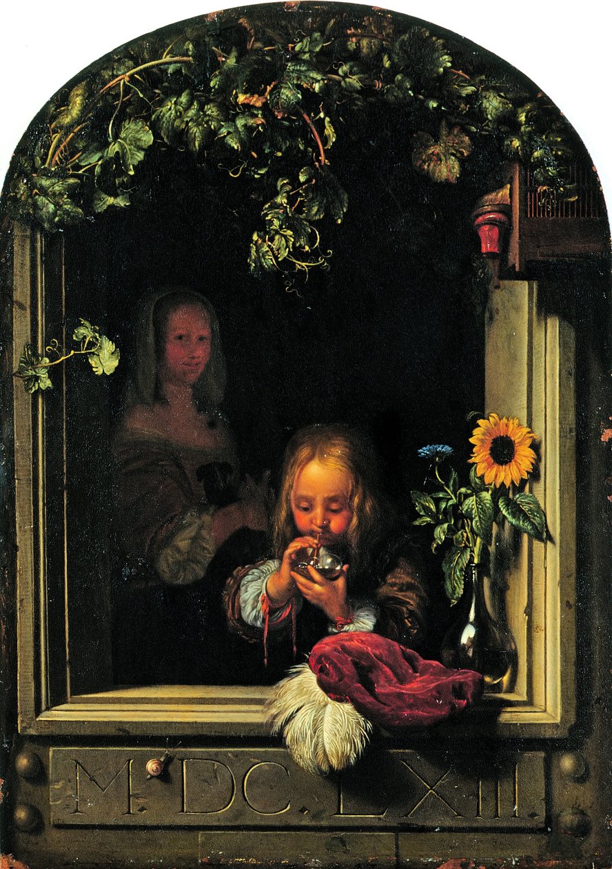 Garçon soufflant des bulles - Frans van Mieris