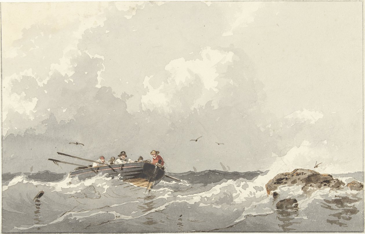 Barque en mer - Frans Arnold Breuhaus de Groot
