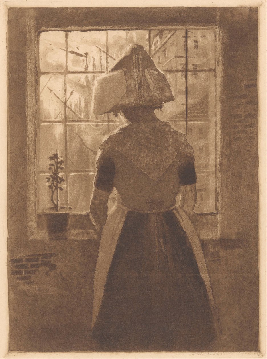 Fille zélandaise devant une fenêtre - Frans Hermesdorf