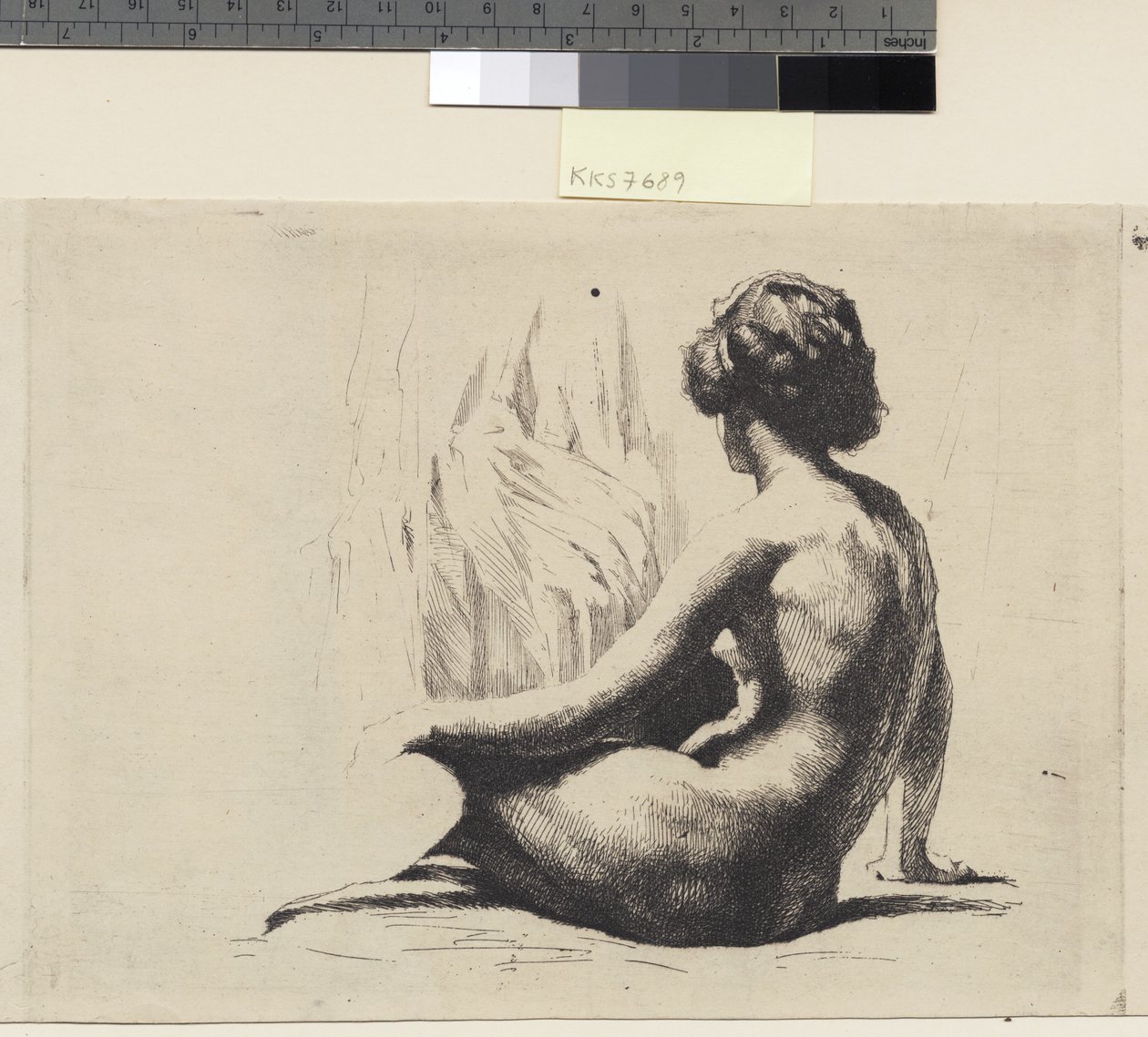 Modèle féminin nu assis sur le sol - Frans Schwartz