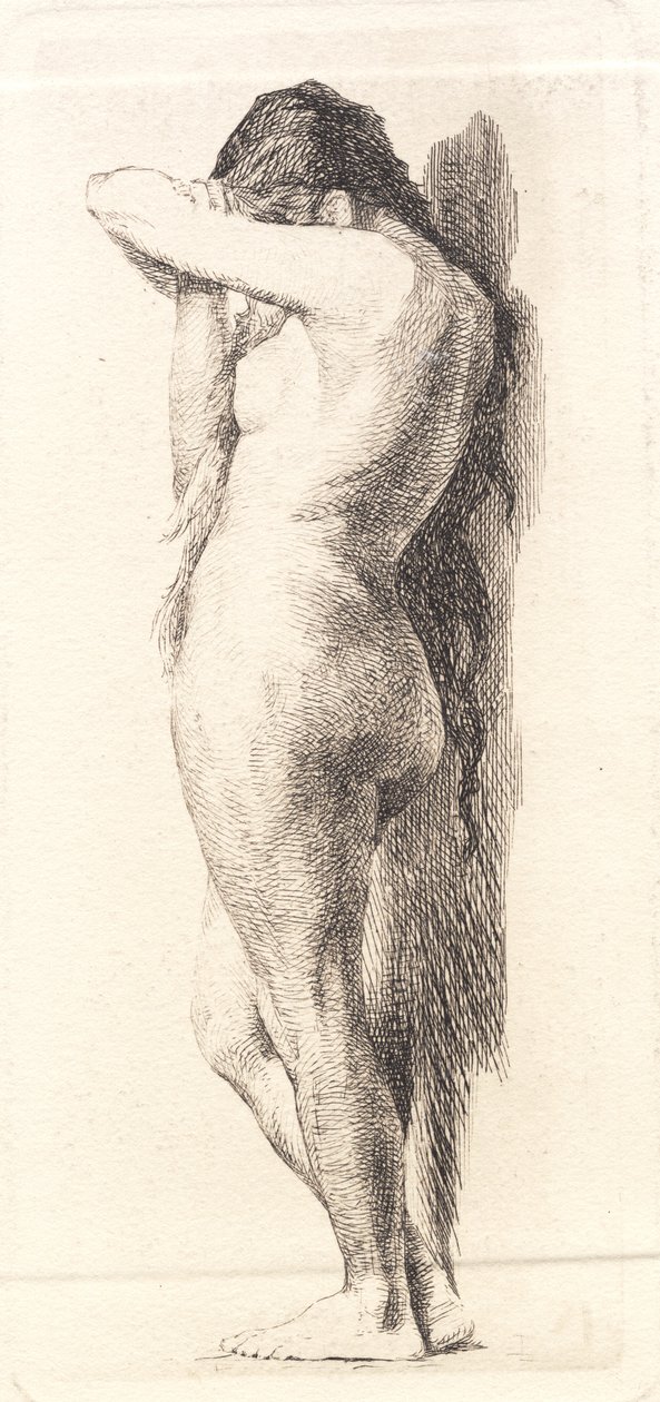 Femme nue debout, cachant son visage - Frans Schwartz