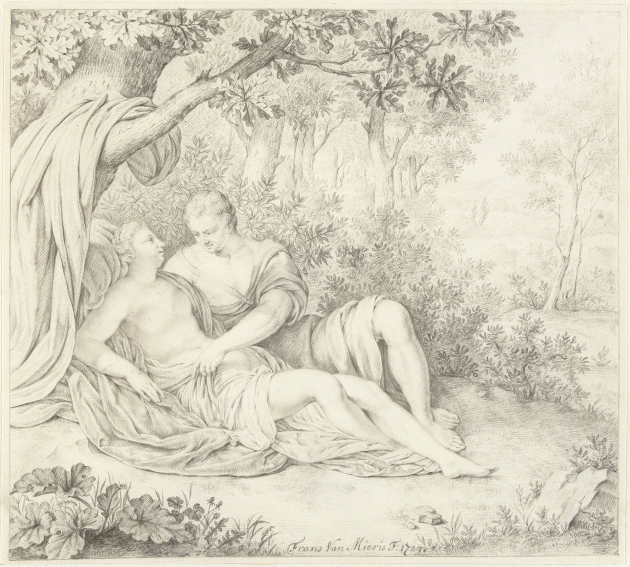 Couple amoureux sous un arbre - Frans van Mieris (II)