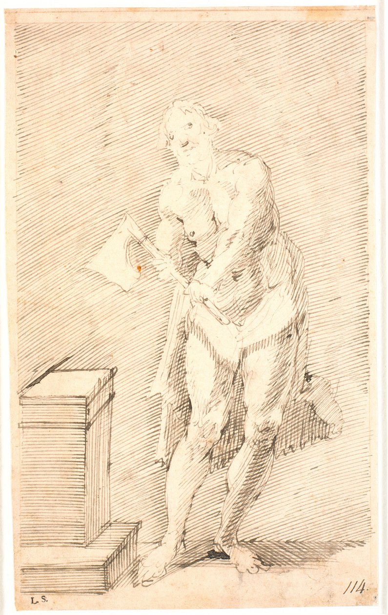 Homme debout avec une hache de bourreau - Frantz Cleyn