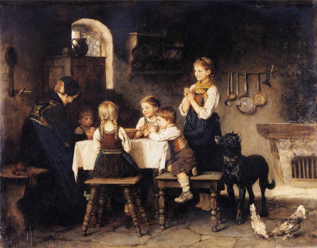 Grâce avant le repas - Franz Defregger