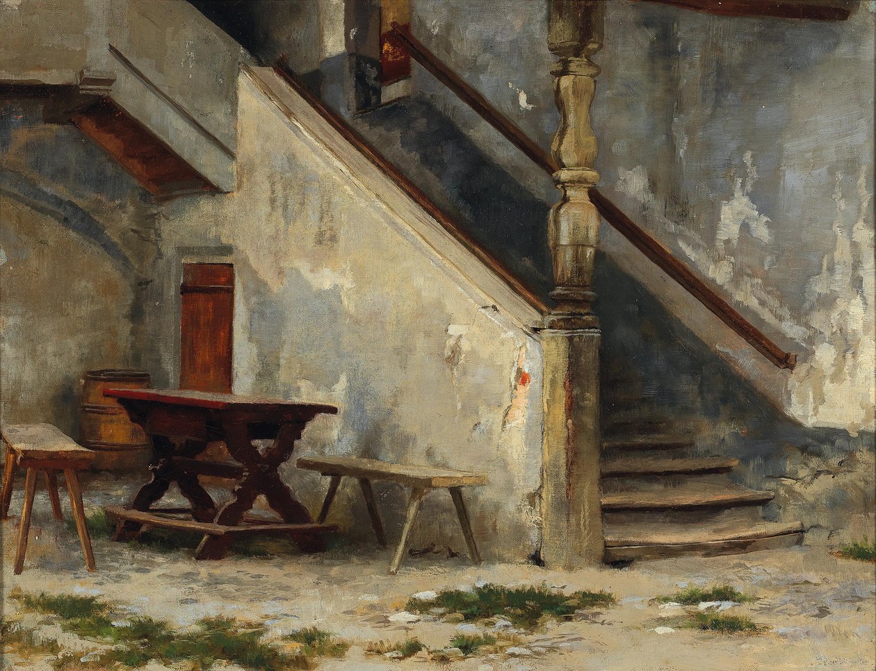 Couloir avec escalier - Franz Defregger