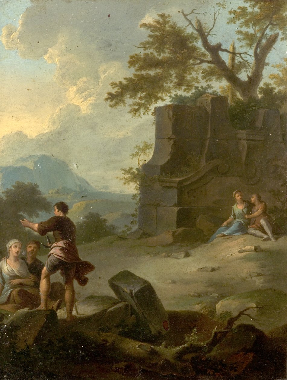 Paysage avec figures et ruines - Franz Ferg