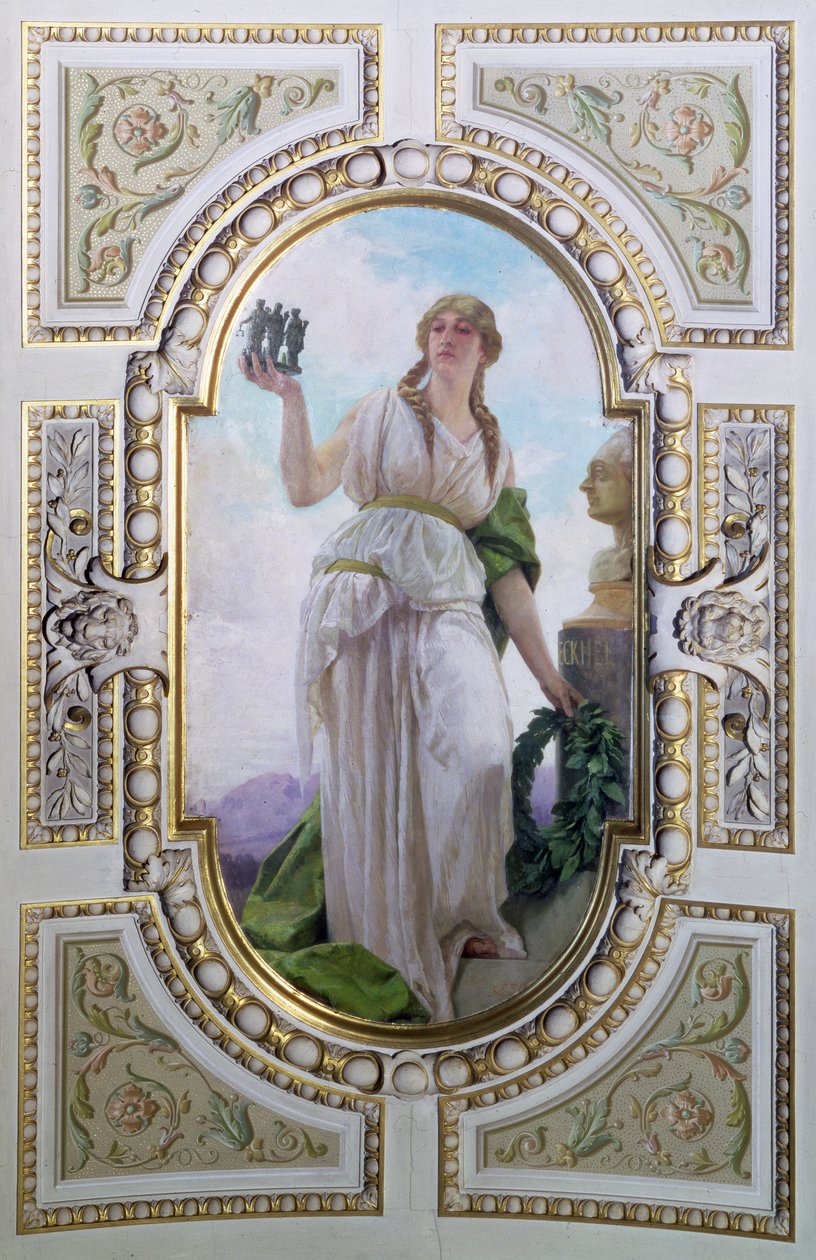 Figure allégorique de la numismatique, 1890 (peinture de plafond) - Franz Xaver Simm